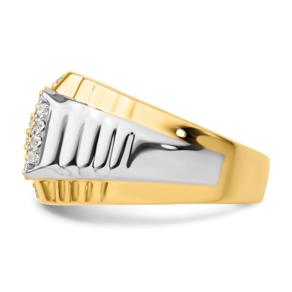 14k Two-Tone 1 carat Lab Grown Diamond VS/SI+ G+ Men's Ring