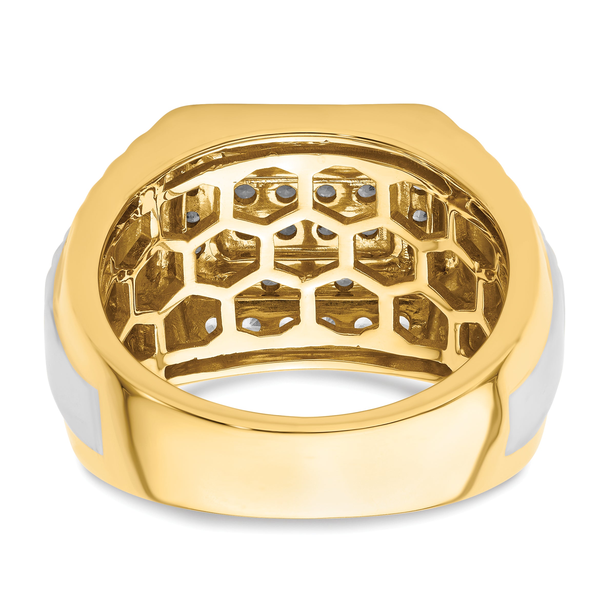 14k Two-Tone 1 carat Lab Grown Diamond VS/SI+ G+ Men's Ring