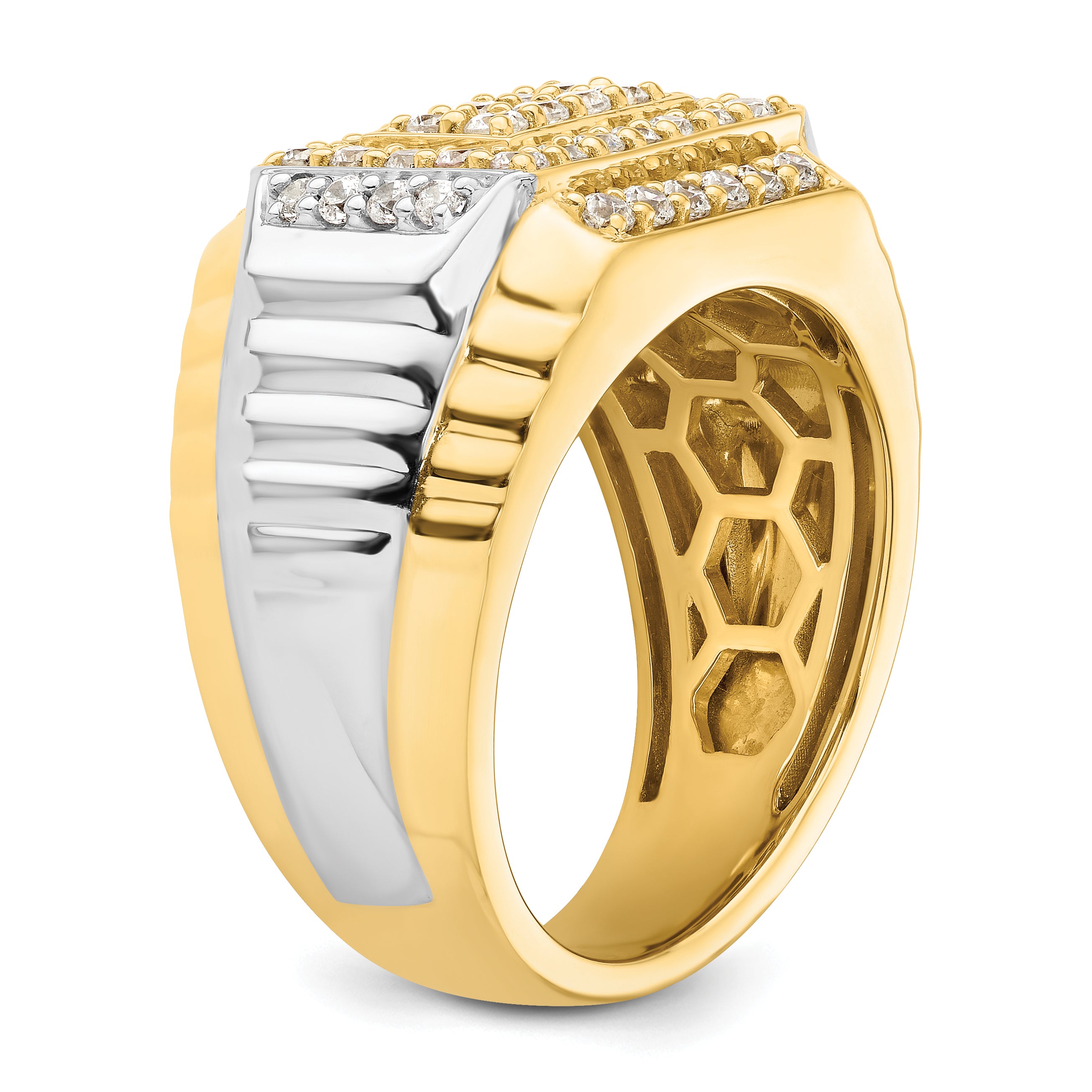 14k Two-Tone 1 carat Lab Grown Diamond VS/SI+ G+ Men's Ring