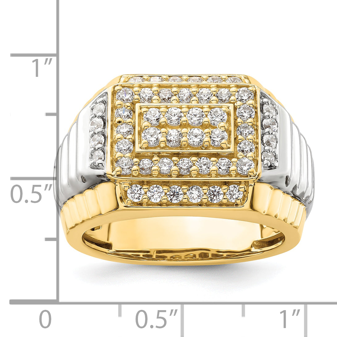 14k Two-Tone 1 carat Lab Grown Diamond VS/SI+ G+ Men's Ring