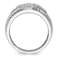 14k White Gold 1 carat Lab Grown Diamond VS/SI+ G+ Complete Men's Cluster Ring