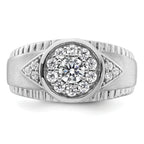 14k White Gold 1 carat Lab Grown Diamond VS/SI+ G+ Complete Men's Cluster Ring