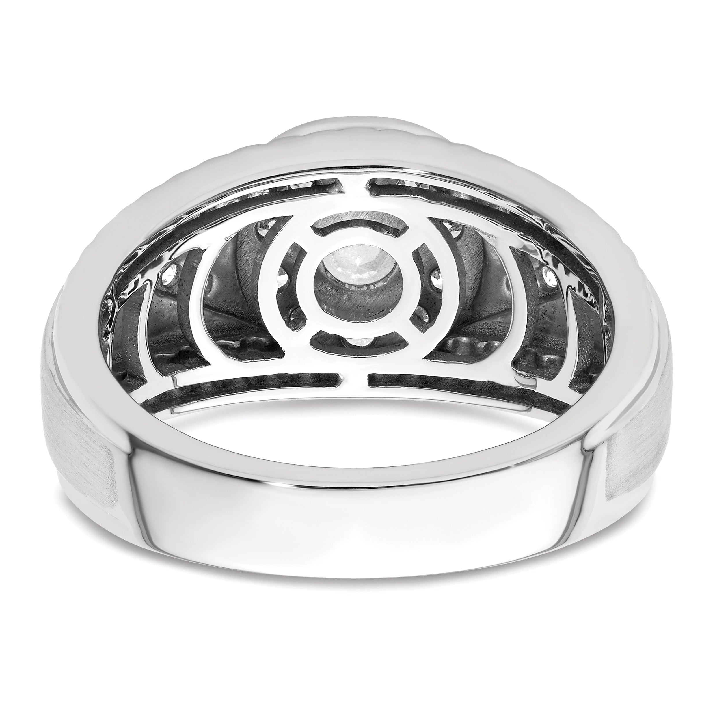 14k White Gold 1 carat Lab Grown Diamond VS/SI+ G+ Complete Men's Cluster Ring