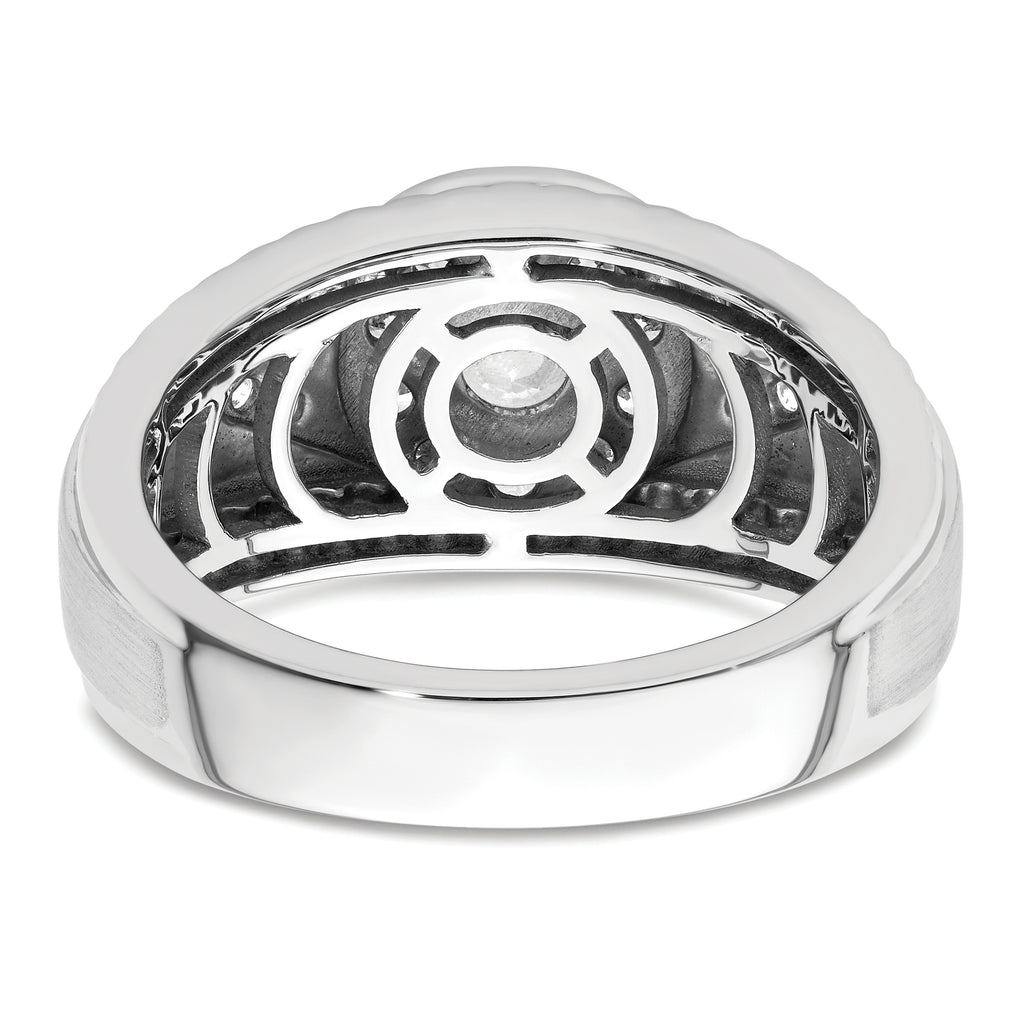 14k White Gold 1 carat Lab Grown Diamond VS/SI+ G+ Complete Men's Cluster Ring