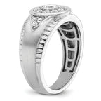 14k White Gold 1 carat Lab Grown Diamond VS/SI+ G+ Complete Men's Cluster Ring