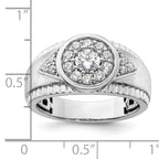 14k White Gold 1 carat Lab Grown Diamond VS/SI+ G+ Complete Men's Cluster Ring