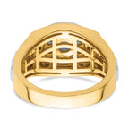 14k Two-Tone 1 1/4 carat Lab Grown Diamond VS/SI+ G+ Complete Cluster Men's Ring
