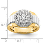 14k Two-Tone 1 1/4 carat Lab Grown Diamond VS/SI+ G+ Complete Cluster Men's Ring