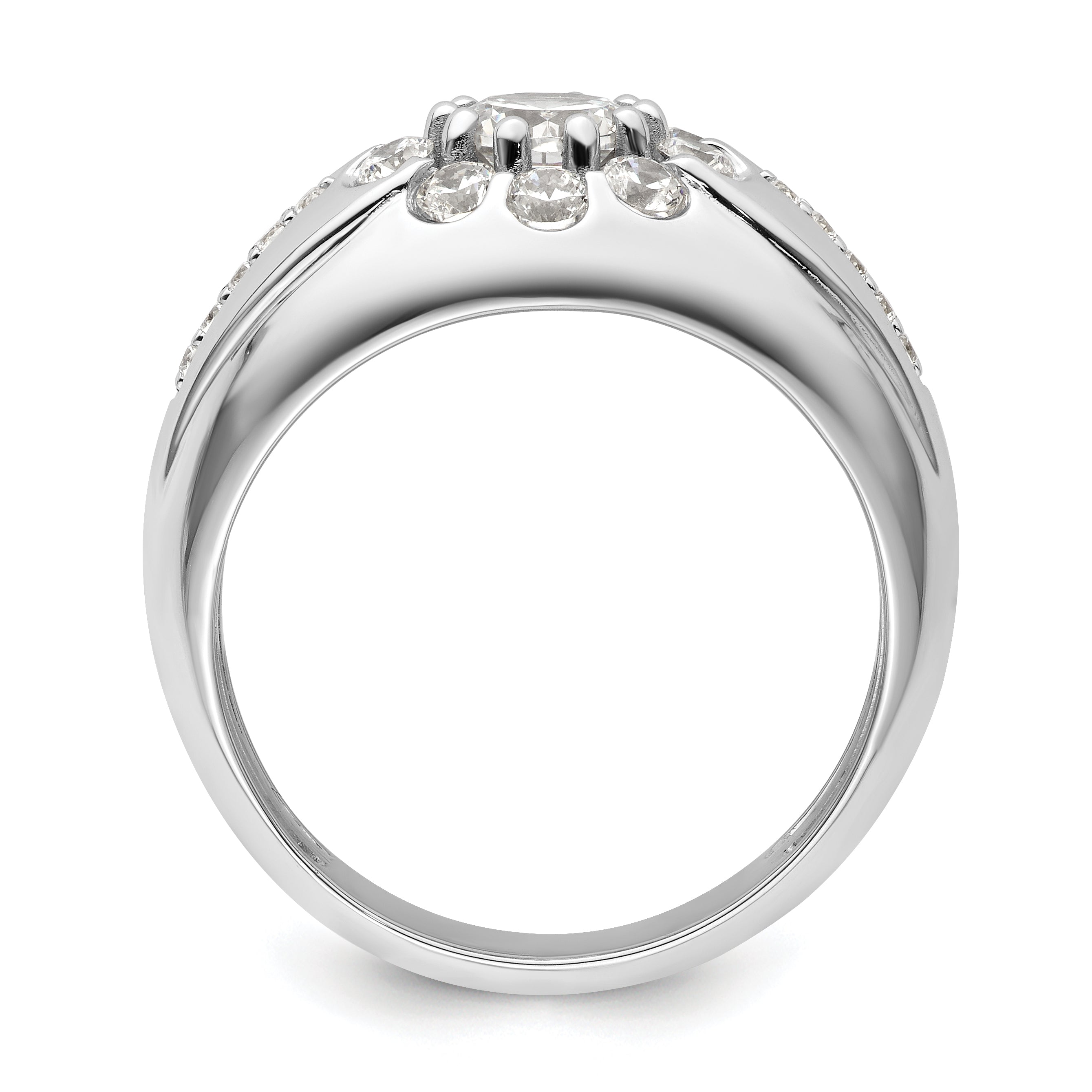 14k White Gold 1 1/2 carat Lab Grown Diamond VS/SI+ G+ Complete Men's Ring
