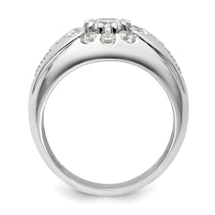 14k White Gold 1 1/2 carat Lab Grown Diamond VS/SI+ G+ Complete Men's Ring