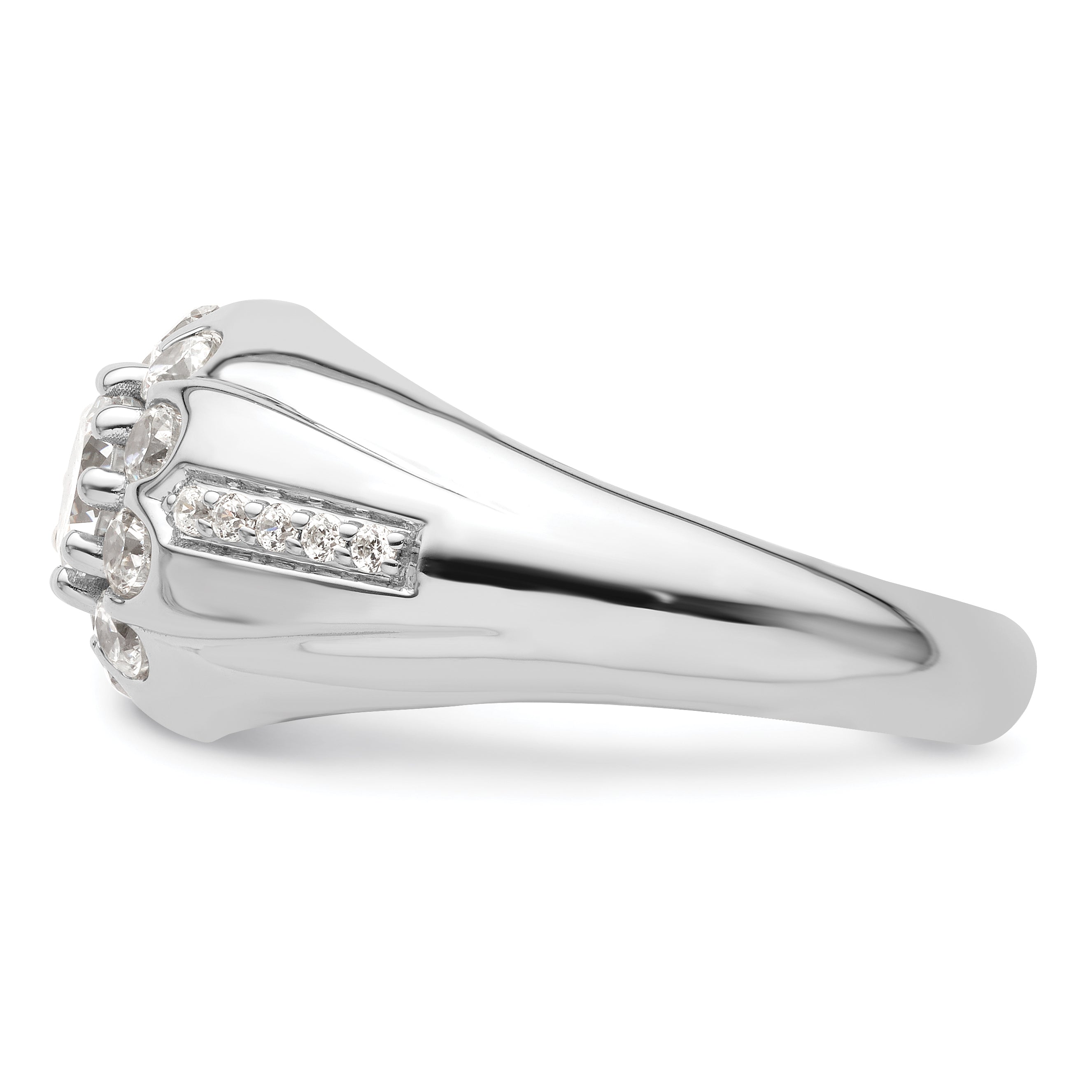 14k White Gold 1 1/2 carat Lab Grown Diamond VS/SI+ G+ Complete Men's Ring