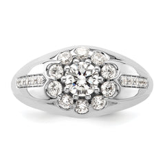 14k White Gold 1 1/2 carat Lab Grown Diamond VS/SI+ G+ Complete Men's Ring