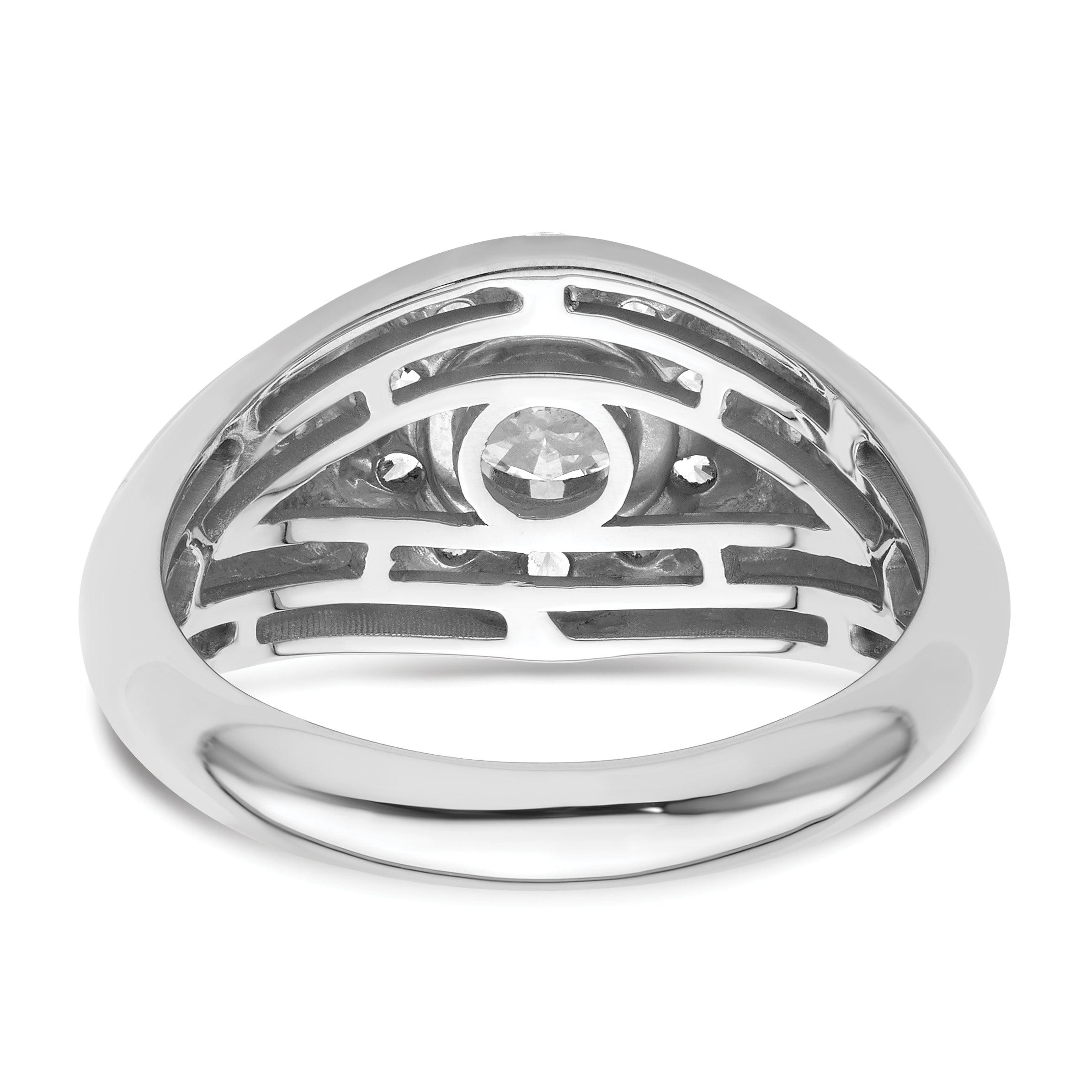 14k White Gold 1 1/2 carat Lab Grown Diamond VS/SI+ G+ Complete Men's Ring