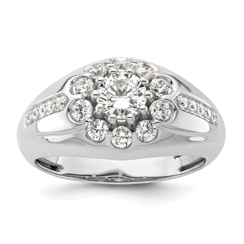 14k White Gold 1 1/2 carat Lab Grown Diamond VS/SI+ G+ Complete Men's Ring