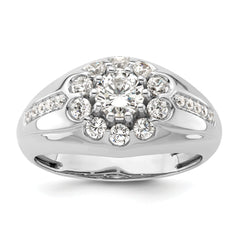 14k White Gold 1 1/2 carat Lab Grown Diamond VS/SI+ G+ Complete Men's Ring