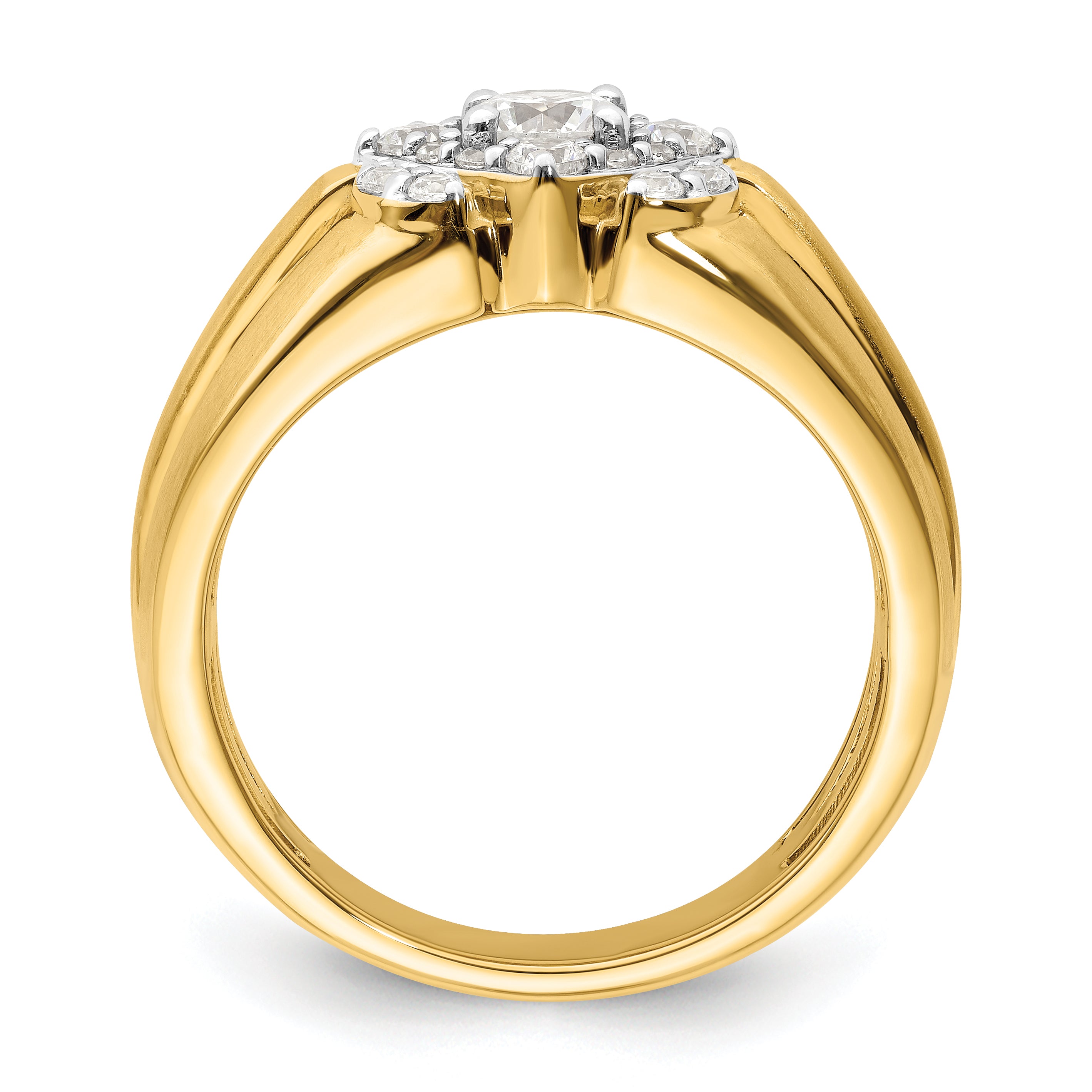 14k Two-Tone 1 carat Lab Grown Diamond VS/SI+ G+ Complete Men's Ring