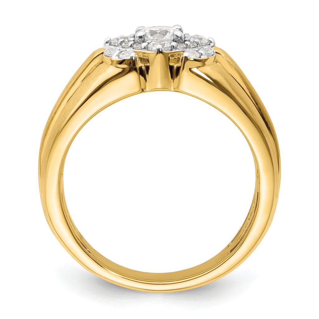 14k Two-Tone 1 carat Lab Grown Diamond VS/SI+ G+ Complete Men's Ring