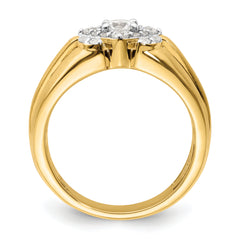 14k Two-Tone 1 carat Lab Grown Diamond VS/SI+ G+ Complete Men's Ring