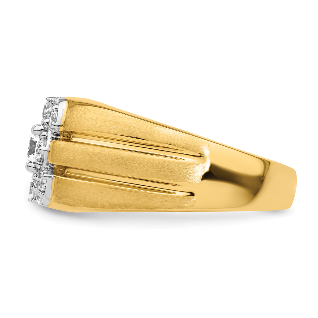 14k Two-Tone 1 carat Lab Grown Diamond VS/SI+ G+ Complete Men's Ring