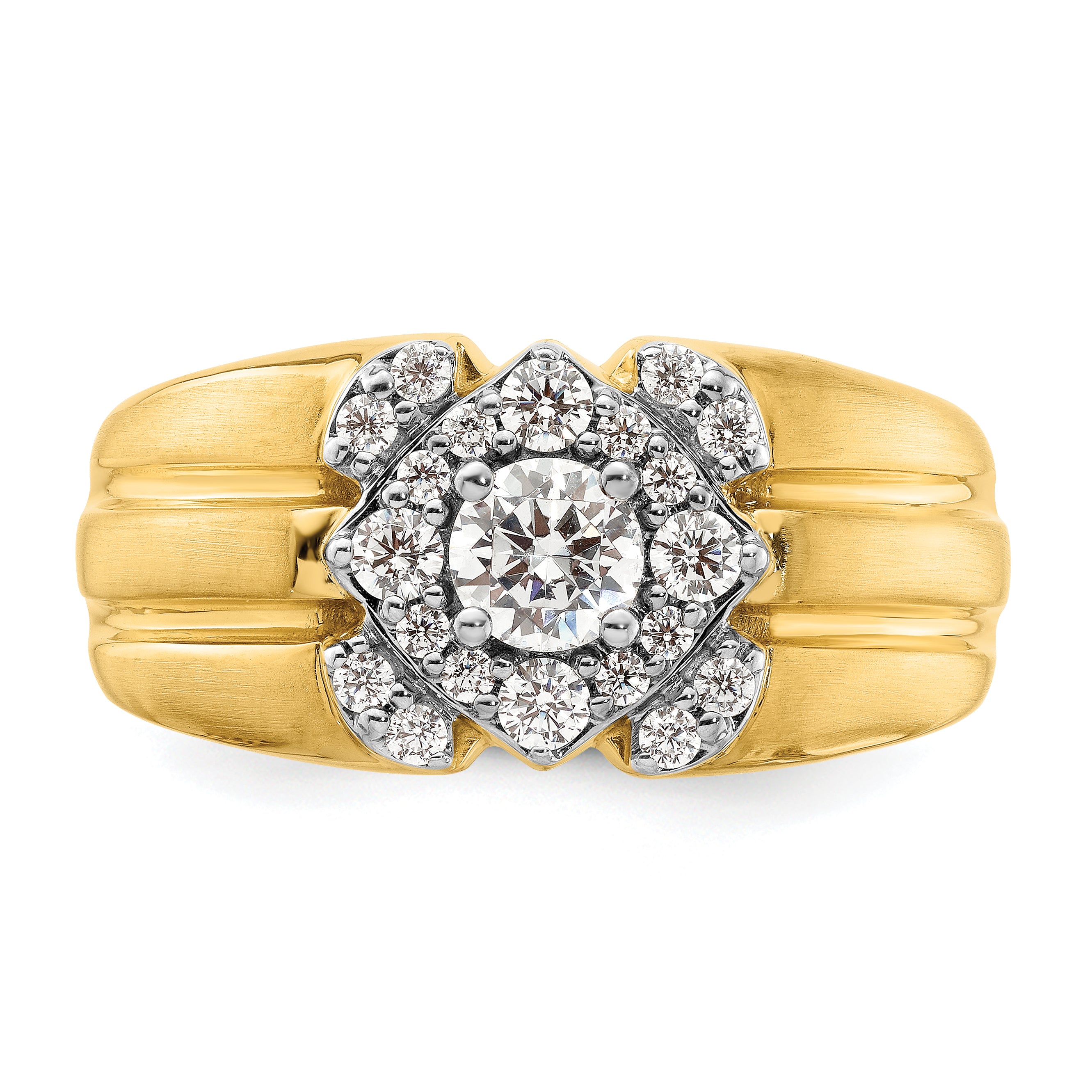 14k Two-Tone 1 carat Lab Grown Diamond VS/SI+ G+ Complete Men's Ring