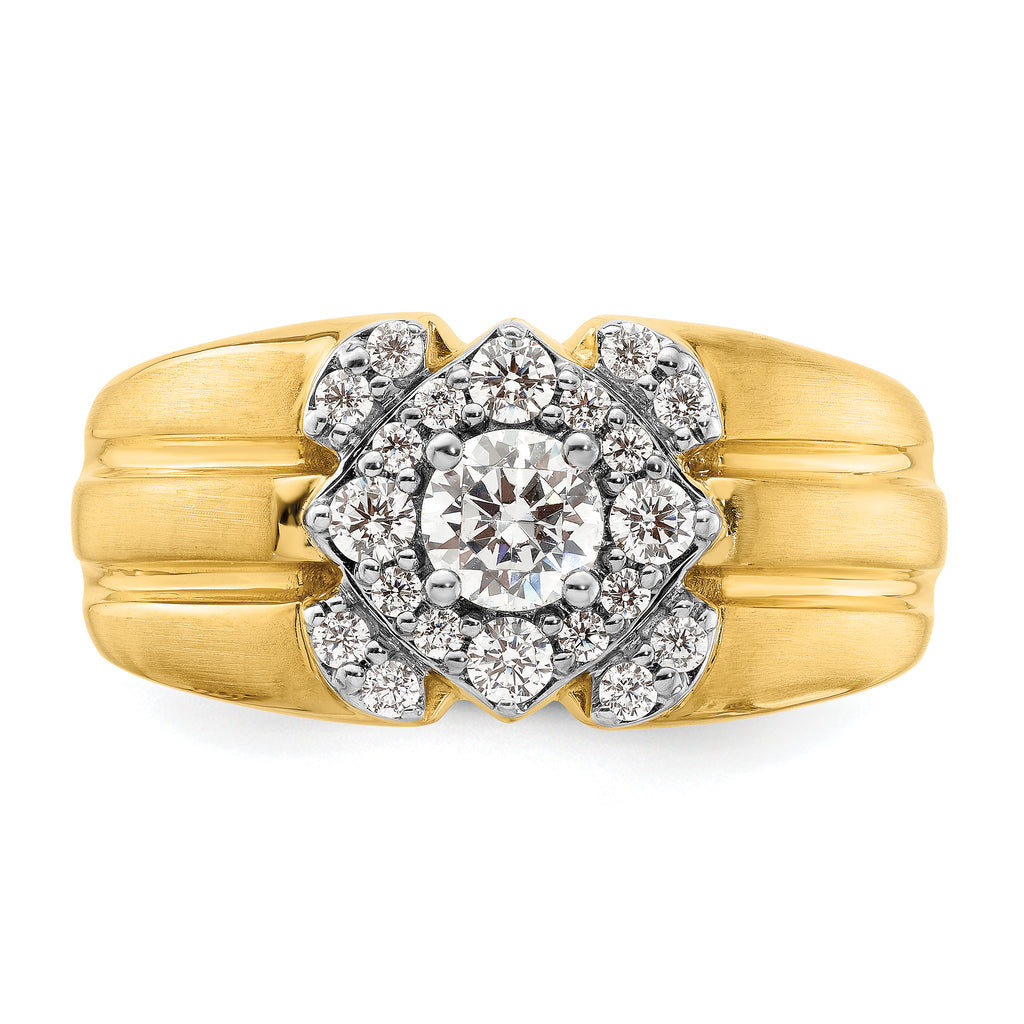 14k Two-Tone 1 carat Lab Grown Diamond VS/SI+ G+ Complete Men's Ring