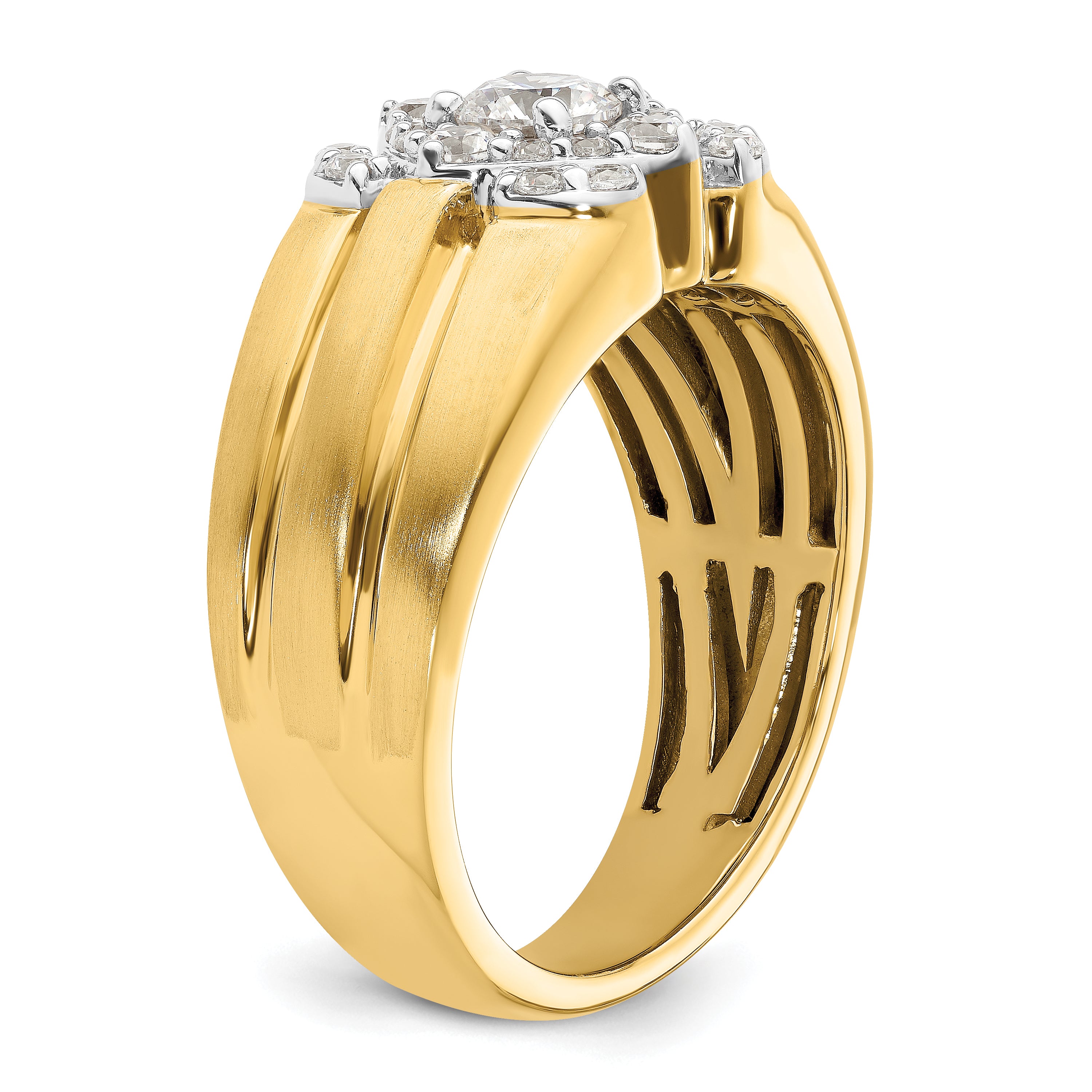 14k Two-Tone 1 carat Lab Grown Diamond VS/SI+ G+ Complete Men's Ring
