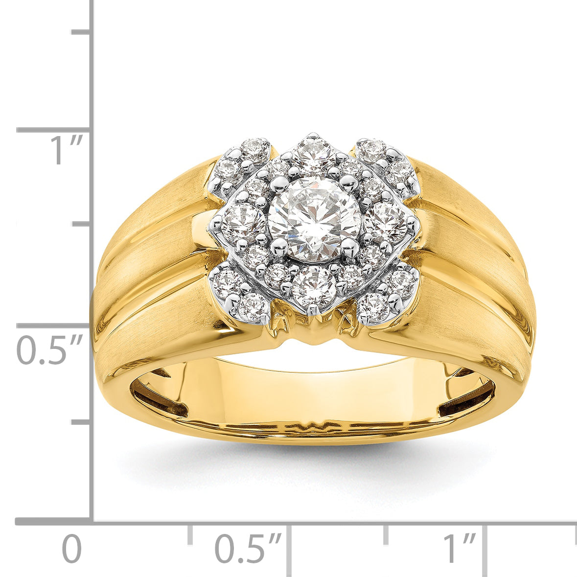 14k Two-Tone 1 carat Lab Grown Diamond VS/SI+ G+ Complete Men's Ring