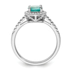 Pure Serenity 14k White Gold 1/5 carat Lab Grown Diamond VS/SI+ G+ and Lab Created Paraiba Ring