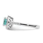 Pure Serenity 14k White Gold 1/5 carat Lab Grown Diamond VS/SI+ G+ and Lab Created Paraiba Ring