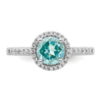 Pure Serenity 14k White Gold 1/5 carat Lab Grown Diamond VS/SI+ G+ and Lab Created Paraiba Ring