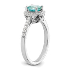 Pure Serenity 14k White Gold 1/5 carat Lab Grown Diamond VS/SI+ G+ and Lab Created Paraiba Ring