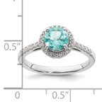 Pure Serenity 14k White Gold 1/5 carat Lab Grown Diamond VS/SI+ G+ and Lab Created Paraiba Ring