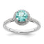Pure Serenity 14k White Gold 1/5 carat Lab Grown Diamond VS/SI+ G+ and Lab Created Paraiba Ring