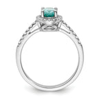 Pure Serenity 14k White Gold 1/5 carat Lab Grown Diamond VS/SI+ G+ and Lab Created Paraiba Ring