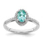 Pure Serenity 14k White Gold 1/5 carat Lab Grown Diamond VS/SI+ G+ and Lab Created Paraiba Ring