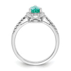 Pure Serenity 14k White Gold 1/4 carat Lab Grown Diamond VS/SI+ G+ and Pear Lab Created Paraiba Ring