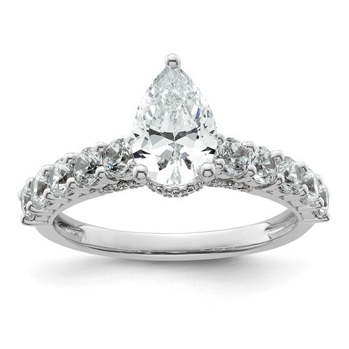 Pear Lab-Grown Diamond Engagement Ring in 14K White Gold (2 ct. tw.), Size 7 - Sophia Jewelers