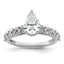 Pear Lab-Grown Diamond Engagement Ring in 14K White Gold (2 ct. tw.), Size 7 - Sophia Jewelers