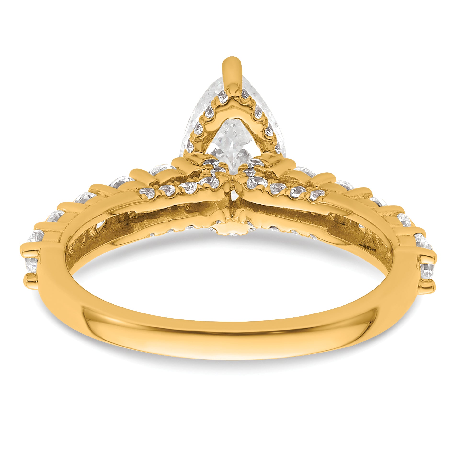 14k 2 carat Certified Lab Grown Diamond VS/SI+ G+ Pear Complete Engagement Ring