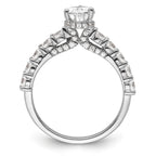 14k White Gold 2 carat Certified Lab Grown Diamond VS/SI+ G+ Pear Complete Engagement Ring