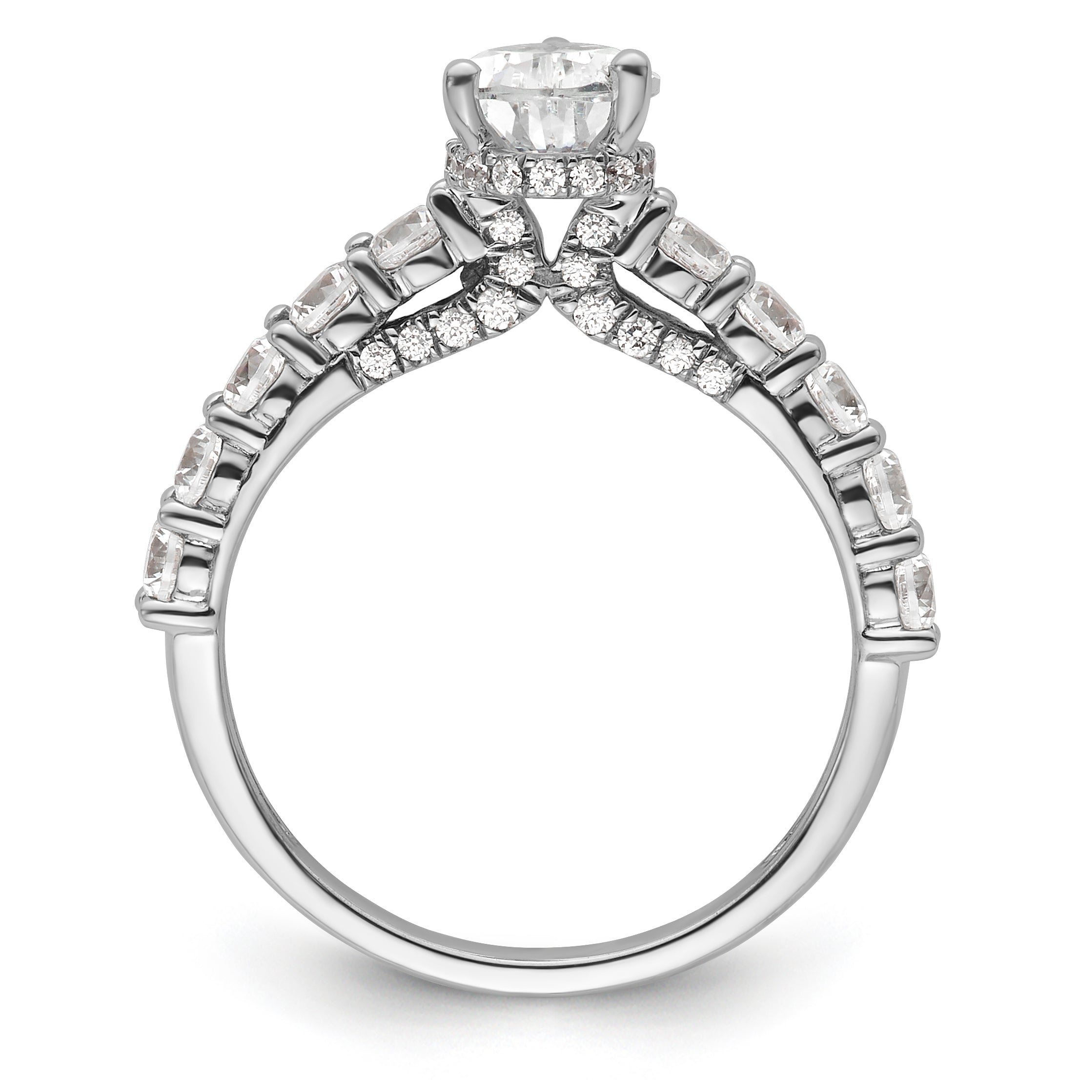 14k White Gold 2 carat Certified Lab Grown Diamond VS/SI+ G+ Pear Complete Engagement Ring