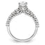 14k White Gold 2 carat Certified Lab Grown Diamond VS/SI+ G+ Pear Complete Engagement Ring