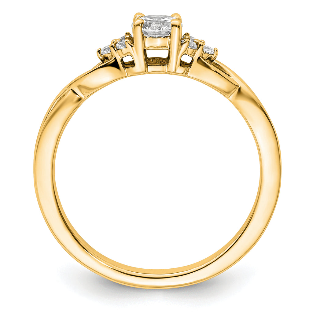 14k 1/3 carat Lab Grown Diamond VS/SI+ G+ Round Complete Halo Engagement Ring