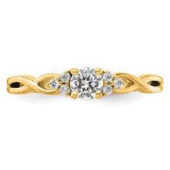 14k 1/3 carat Lab Grown Diamond VS/SI+ G+ Round Complete Halo Engagement Ring
