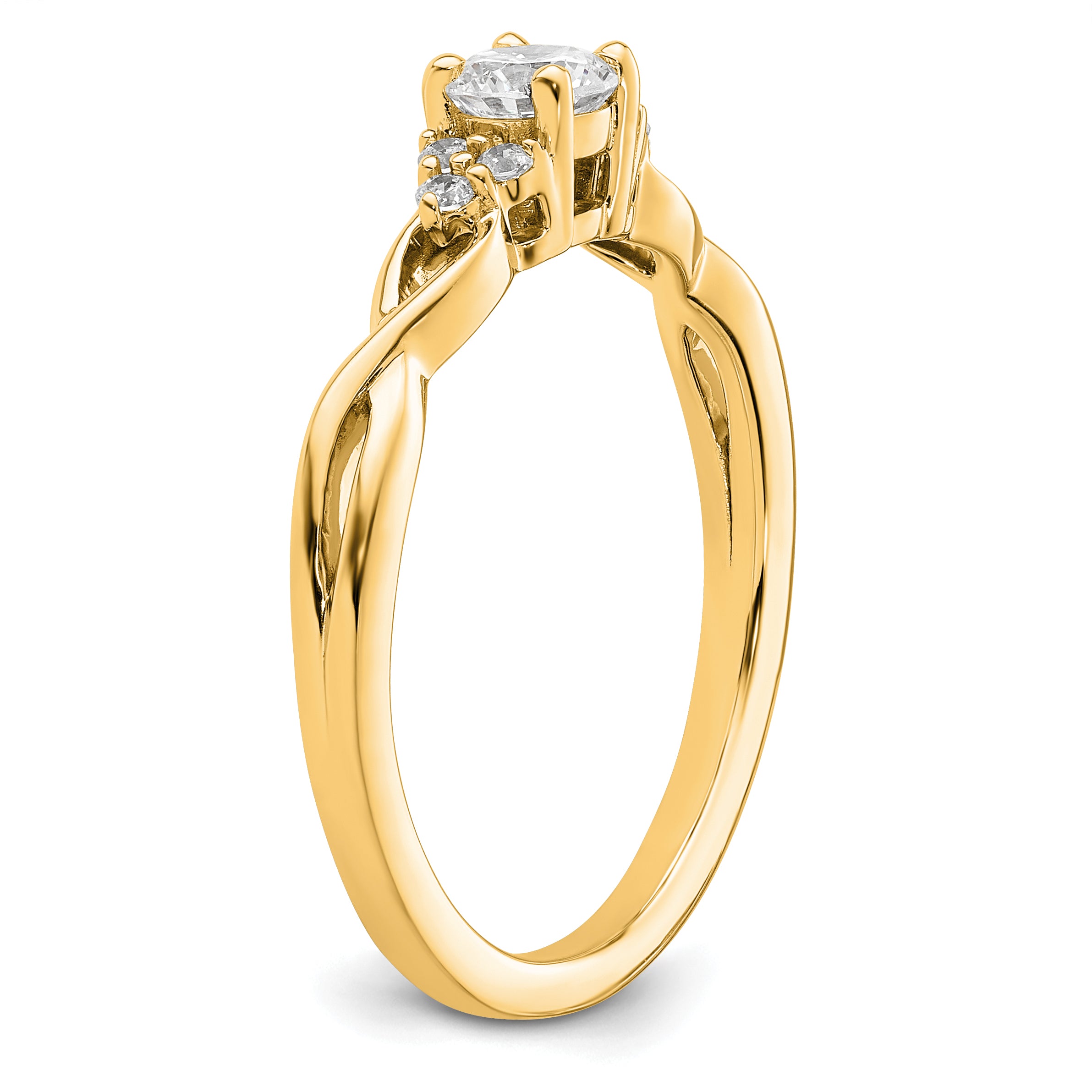 14k 1/3 carat Lab Grown Diamond VS/SI+ G+ Round Complete Halo Engagement Ring