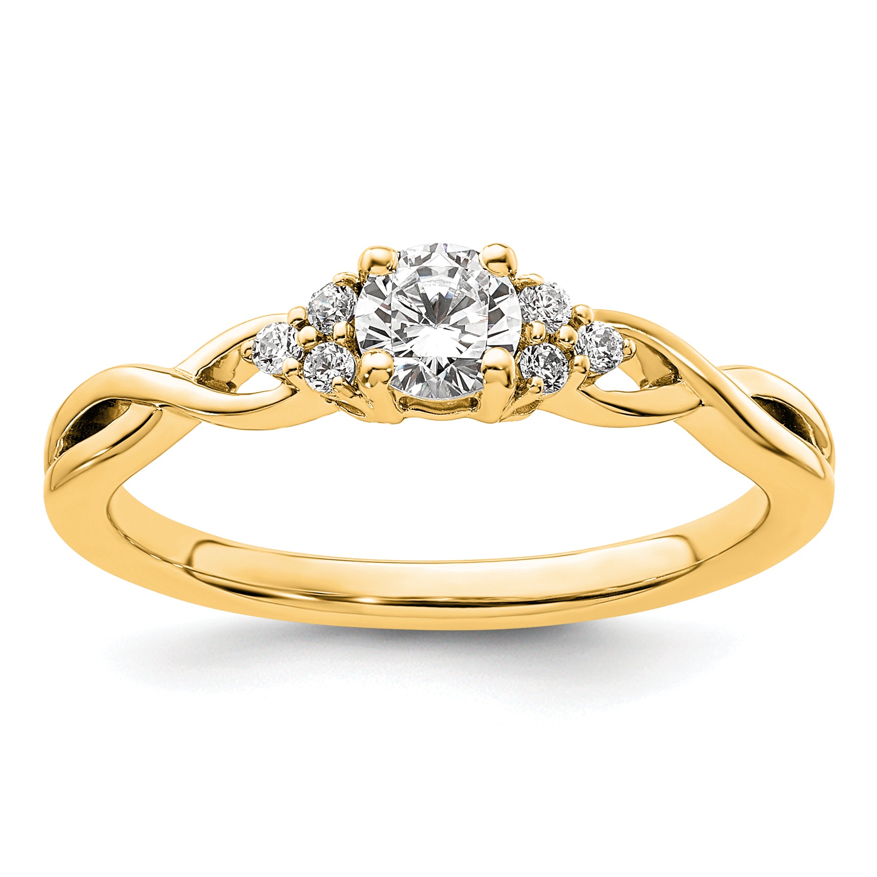 14k 1/3 carat Lab Grown Diamond VS/SI+ G+ Round Complete Halo Engagement Ring Main image