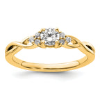 14k 1/3 carat Lab Grown Diamond VS/SI+ G+ Round Complete Halo Engagement Ring