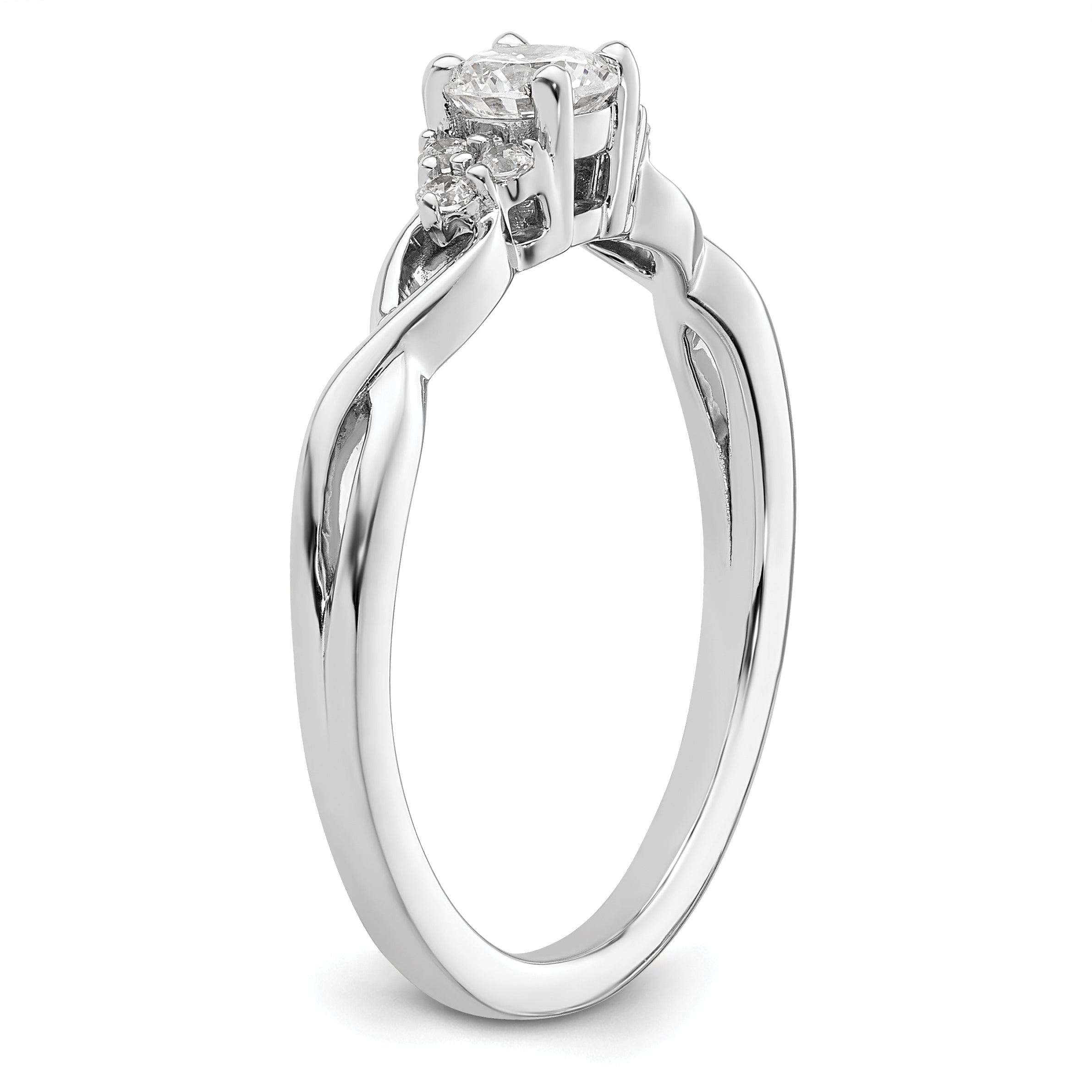 14k White Gold 1/3 carat Lab Grown Diamond VS/SI+ G+ Round Complete Halo Engagement Ring
