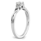 14k White Gold 1/3 carat Lab Grown Diamond VS/SI+ G+ Round Complete Halo Engagement Ring