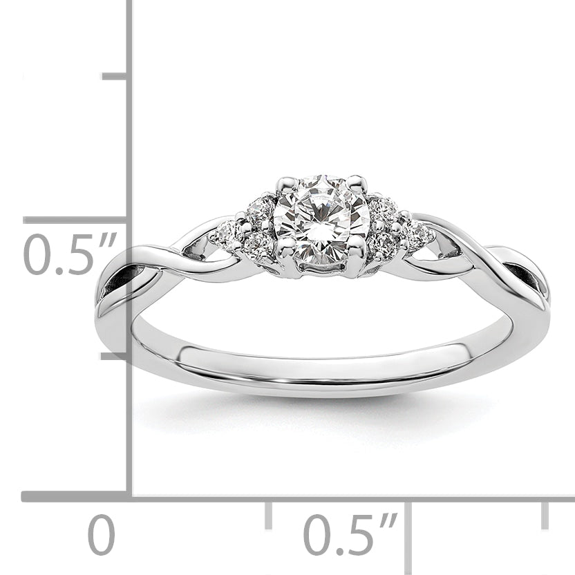 14k White Gold 1/3 carat Lab Grown Diamond VS/SI+ G+ Round Complete Halo Engagement Ring